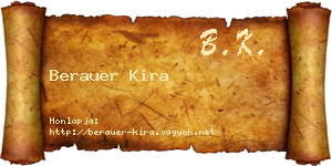 Berauer Kira névjegykártya